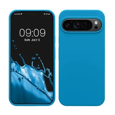 Afbeelding van kwmobile telefoonhoesje geschikt voor Google Pixel 9 Pro XL Hoesje met siliconen coating Smartphone case in Caribisch blauw