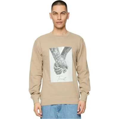 Afbeelding van Mister Tee Trust 2.0 Crewneck Sweater, Heren, Maat: Small, Darksand