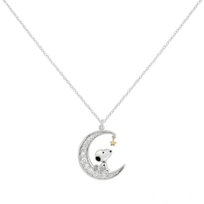 Afbeelding van Peanuts Snoopy in Moon Halsketting zilverkleurig Metaal Animatie, Fan merch, TV series