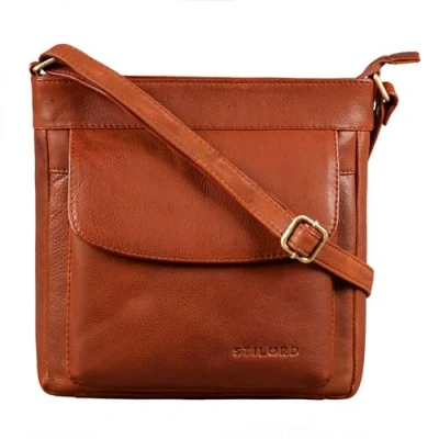 Afbeelding van STILORD &#039;Melina&#039; Vintage Damestasje Leder Kleine Zak Vrouwen Schoudertas voor Dames Elegante Handtas Partij Disco Vrije tijd Avondtassen Leren, Kleur:arona bruin
