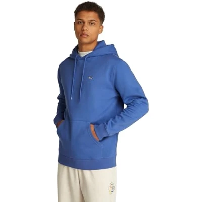 Afbeelding van Tommy Jeans Heren TJM REG S VLAG HOODIE Pullover Hoodie, Blauw, 6XL, Blauw (Tempo Blauw), 6XL grote maten