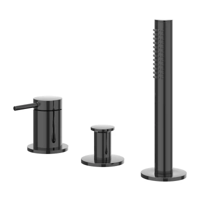 Afbeelding van IVY Bond badrandcombinatie 3 gats Zwart Chroom PVD Tijdloze uitstraling