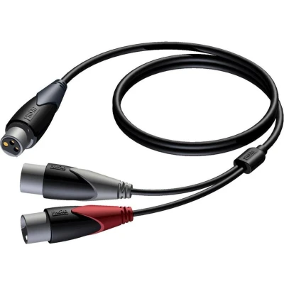 Afbeelding van XLR Kabel/Splitter 1.5 meter 3 pins (audio) Procab