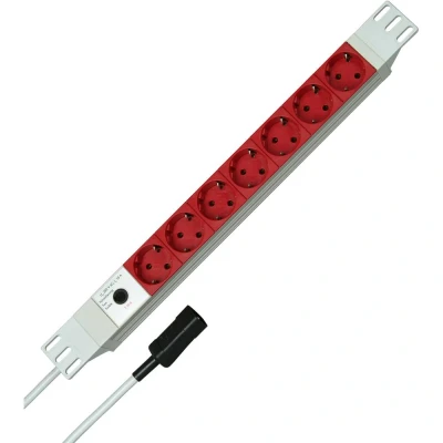 Afbeelding van Kopp 931704011 Stekkerdoos 19 inch 7 voudig Wit, Rood Apparaatstekker C13/C14 1 stuk(s)