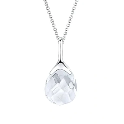 Afbeelding van Elli Halsketting dames klassieke druppel met bergkristal in 925 sterling zilver, 600, Kristal, Kristal