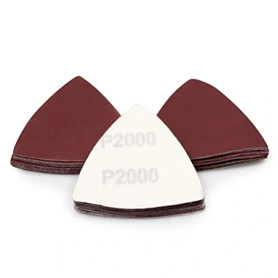 Afbeelding van SPEEDWOX 30 Stks Haak En Loop Driehoek Schuurpapier 2000 Grit 80mm 3 1/8 Inches voor Oscillerende Multi Tool Detail Schuurschijven Schuren Pads