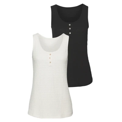 Afbeelding van Vivance 2 PACK Top, Dames, Maat: 36/38, Schwarz creme