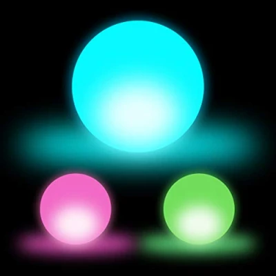 Afbeelding van Relaxdays led lichtbol set van 3 stuks lichtgevende bol kleurverandering