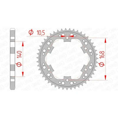 Afbeelding van AFAM Tandwiel Achterzijde Staal 42T 525 10.5MM