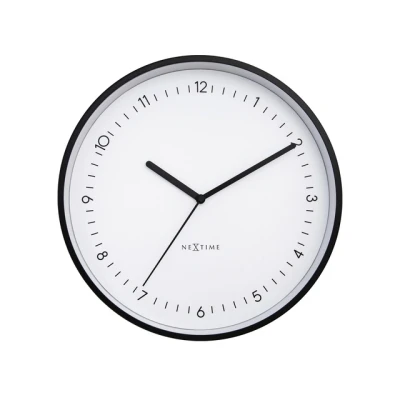 Afbeelding van Wandklok 30cm Stil Zwart/Wit Aluminium NeXtime Berlin