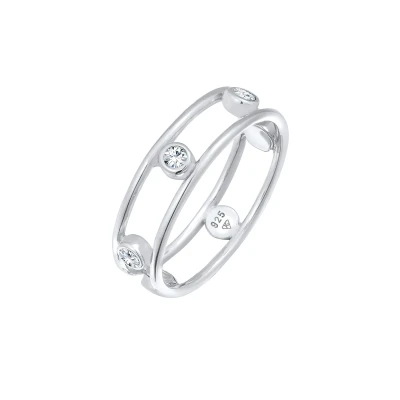 Afbeelding van Elli Basic Design Ring, Dames, Maat: 58, Silber