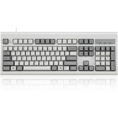 Afbeelding van Perixx Periboard 106M Classic Retro toetsenbord / Vintage design grijs/wit Bedraad QWERTY/US