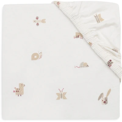 Afbeelding van Jollein Hoeslaken Jersey 60x120cm Wieg, Ledikant, Babybed Animal Friends
