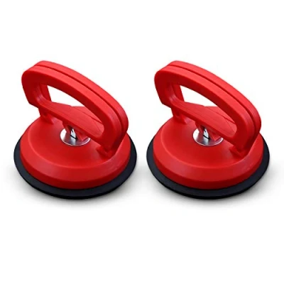 Afbeelding van Hwtcjx Scherm zuignap, 2 stuks glas zuignappen, Dent Puller zware tegel professionele puller, lifter, grijper, voor glas, keramische tegels (rood, D115mm)