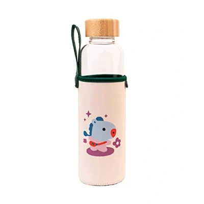 Afbeelding van Bt21 Drinkfles Mang 500 Ml 7 X 23,5 Cm Glas Transparant/beige