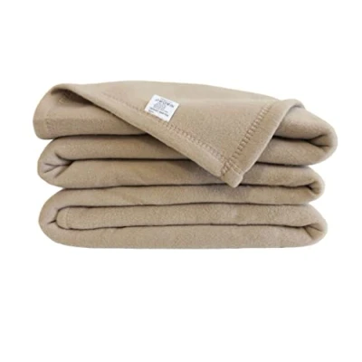 Afbeelding van POYET MOTTE POLECO Fleecedeken, polyester, 240 x 260 cm, zandkleurig
