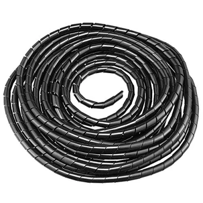Afbeelding van GTIWUNG Universele flexibele spiraalhoes, 8 mm, kabelset voor het opbergen van spiraalvormige kabelwikkelbuizen, ter bescherming de antennekabel TV/PC/USB/tv/AUX (12 m) zwart