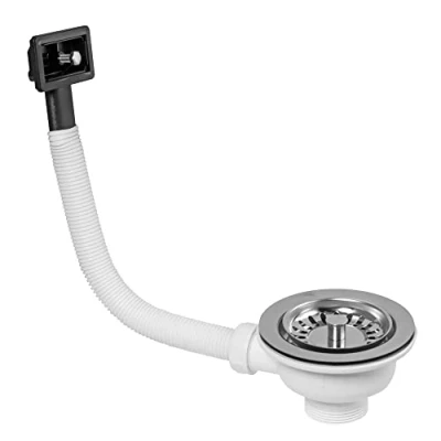 Afbeelding van McAlpine BWSTOFRS Mand Strainer Afval Rechthoekige Overloop, Zwart/Chroom
