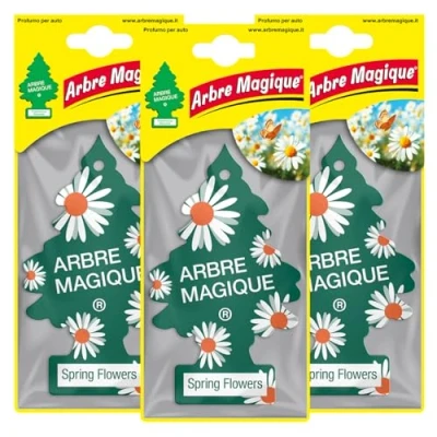 Afbeelding van Arbre Magique Mono, solide autogeur, veerbloemen, sprankelende geur, houdt tot 7 weken, Italiaans design, 3 stuks