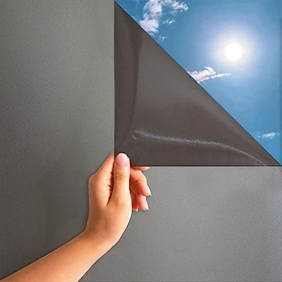 Afbeelding van MARAPON ® raamfolie Donkergrijs [90x200 cm] Ondoorzichtige inclusief e book met professionele tips Privacyfolie lichtdoorlatendheid en statische kleefkracht Matte