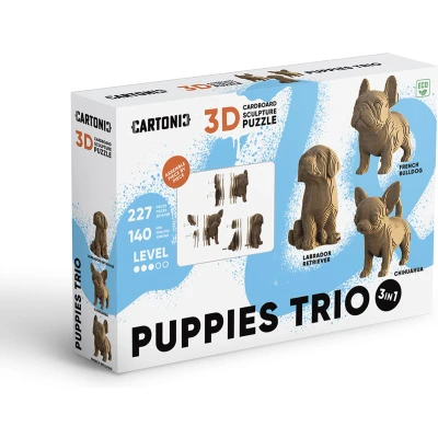Afbeelding van Cartonic PUPPIES TRIO 3D puzzel puzzels DIY kinderen en volwassenen