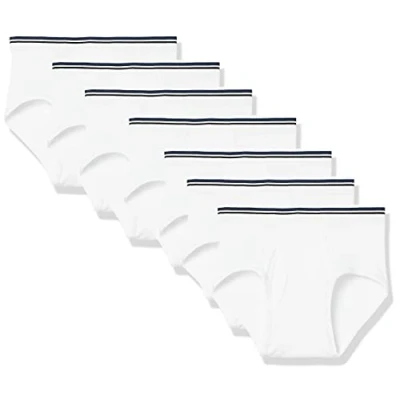 Afbeelding van Amazon Essentials Men&#039;s Katoenen onderbroeken zonder labels, Pack of 7, Wit, XL
