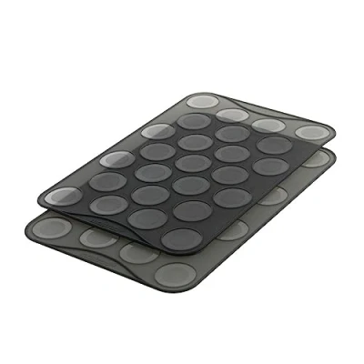 Afbeelding van Mastrad Bakmat macarons Siliconen Voor klein Zwart Set van 2 stuks