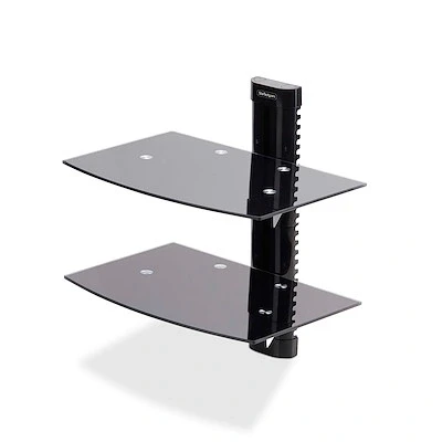 Afbeelding van StarTech.com Dubbele Hangende Wandplanken voor Audio/Video Apparatuur, In Hoogte Verstelbare Schappe