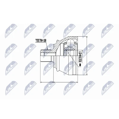 Afbeelding van Homokineet reparatie set, aandrijfas NTY NPZ AU 050