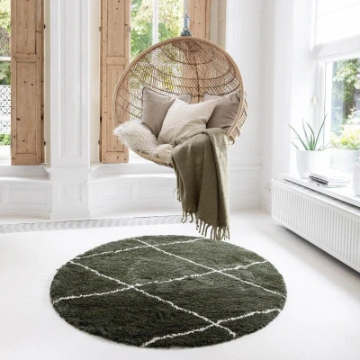 Afbeelding van Interieur05 Vloerkleed Berber Nea Groen 240cm rond