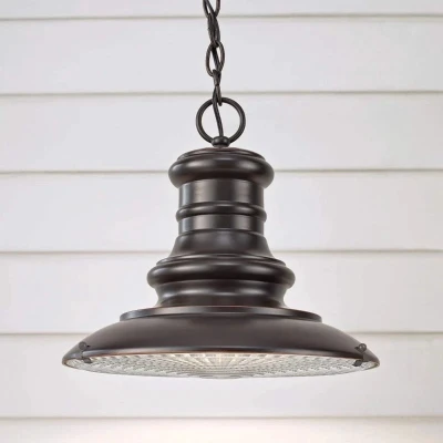 Afbeelding van Feiss LED Buiten Pendelarmatuur Redding Station 1X E27 Max 60W IP44 Dimbaar Restoration Bronze