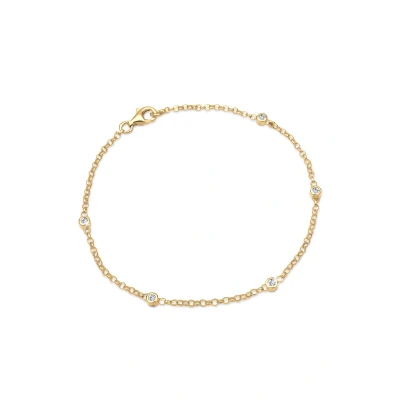 Afbeelding van Elli Dames Klassiek Basis met Kristallen in 925 Sterling Zilver Goud