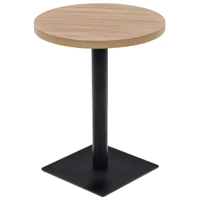 Afbeelding van Bistrotafel rond 60x75 cm MDF en staal eikenkleur