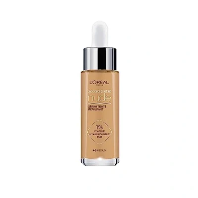 Afbeelding van L&#039;Oréal Paris Accord Parfait Nude Volumegevend Getint Serum Foundation met hyaluronzuur 4 5 Medium 30ml Vegan