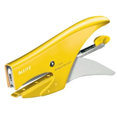 Afbeelding van Leitz Niettang, Capaciteit Tot 15 Vel, Ergonomische Metalen Behuizing, Inclusief Nietjes, WOW Serie, 55472016 Geel