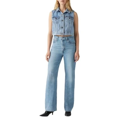 Afbeelding van Levi&#039;s dames High waist wide fit jeans met lichte wassing in de kleur Indigo, maat: W24/L34