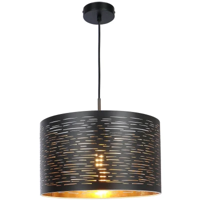 Afbeelding van Globo hanglamp Tunno zwart metaal 38 cm E27 fitting 15342