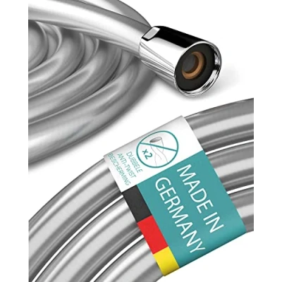 Afbeelding van Engelbach® Doucheslang 160cm met dubbele anti twist bescherming Flexibel &amp; knikbestendig van Kunststof Universele ½&quot; aansluitmaat Made in Germany