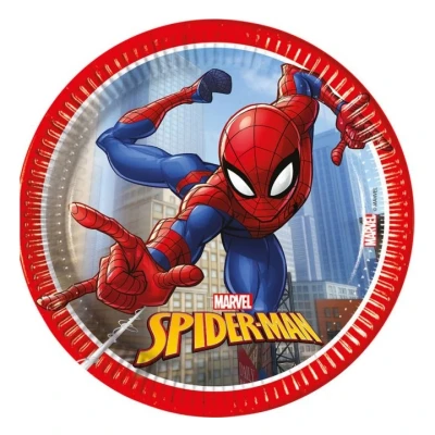 Afbeelding van Spiderman borden Crime Fighter 19cm 8 stuks