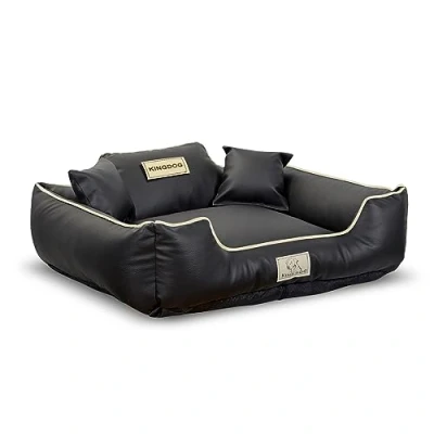 Afbeelding van KINGDOG Hondenbed Dierenmand 115x95cm Zwart met wit