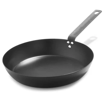 Afbeelding van Merten &amp; Storck Carbon Steel 30 cm Voorgekruid Koekenpan van Koolstofstaal, Licht Gietijzer, Duurzaam, Schroeien, Grillen, Braden, Gemakkelijk Reinigen, Inductie, Ovenbestendig tot 315C, Zwart