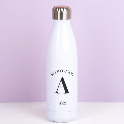 Afbeelding van Gepersonaliseerde Thermosfles Keep It Cool Wit van Ditverzinjeniet