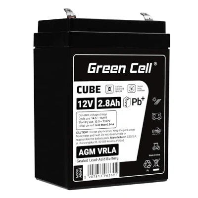 Afbeelding van accu loodaccu Gel AGM 12 V 2,8 Ah Green Cell batterij voor USV loodgel verzegeld lood zuur VRLA cyclivast alarminstallatie speelgoed viskas handlamp zaklampen weegschaal