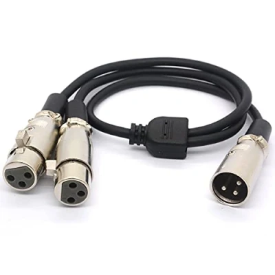 Afbeelding van XLR Kabel Y Splitter Adapter Mannelijke naar Dual Vrouwelijke Extension Koorden voor Microfoon Audio 50 CM (1 Mannelijk 2 Vrouwelijk)