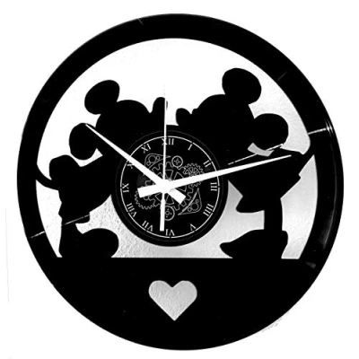 Afbeelding van Instant Karma Clocks wandklok van vinyl voor wandplaten LP 33 Giri cadeau idee vintage handgemaakte cartoon Amore Love Topi Mickey Mouse
