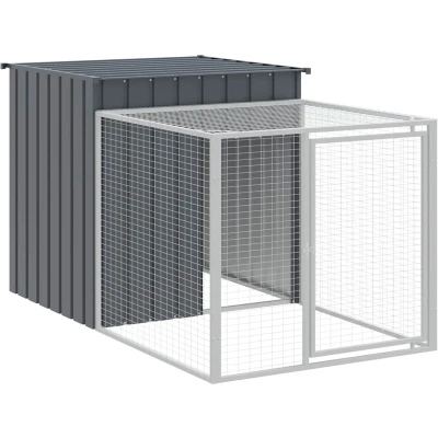 Afbeelding van vidaXL Kippenhok met ren 110x201x110 cm gegalvaniseerd staal antraciet