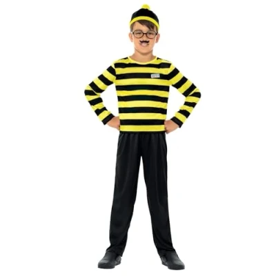 Afbeelding van Smiffy&#039;s Where&#039;s Wally Kostuum Where Is Odlaw Jongen Geel Tiener Carnavalskleding Verkleedkleding