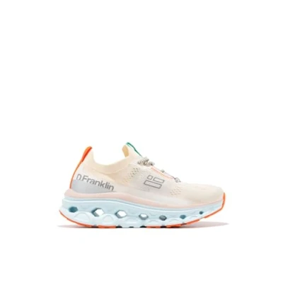 Afbeelding van D.Franklin DFSH401001 Aero Mesh Damessneaker Wit Oranje