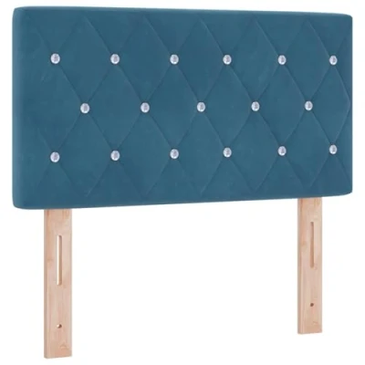 Afbeelding van vidaXL Hoofdbord Kristallen Knop Tufted Donkerblauw 80 cm Fluweel
