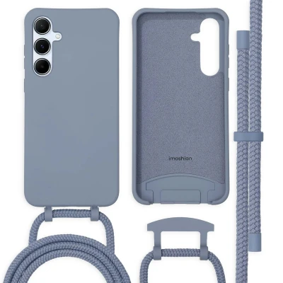 Afbeelding van imoshion Hoesje Geschikt voor Samsung Galaxy A55 met koord Color Backcover afneembaar blauw